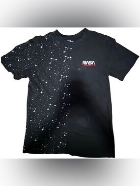 NASA Galaxy Space Graphic T-Shirt Black Size M Streetwear Casual